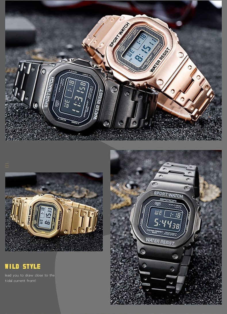 Luxury Edition Metal Square Sports Watch For Men And Women-FunkyTradition