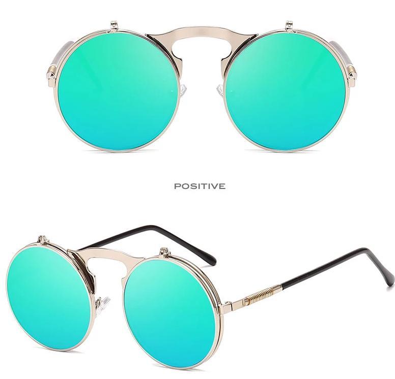 Round Metal Mirror Sunglasses For Men And Women-FunkyTradition
