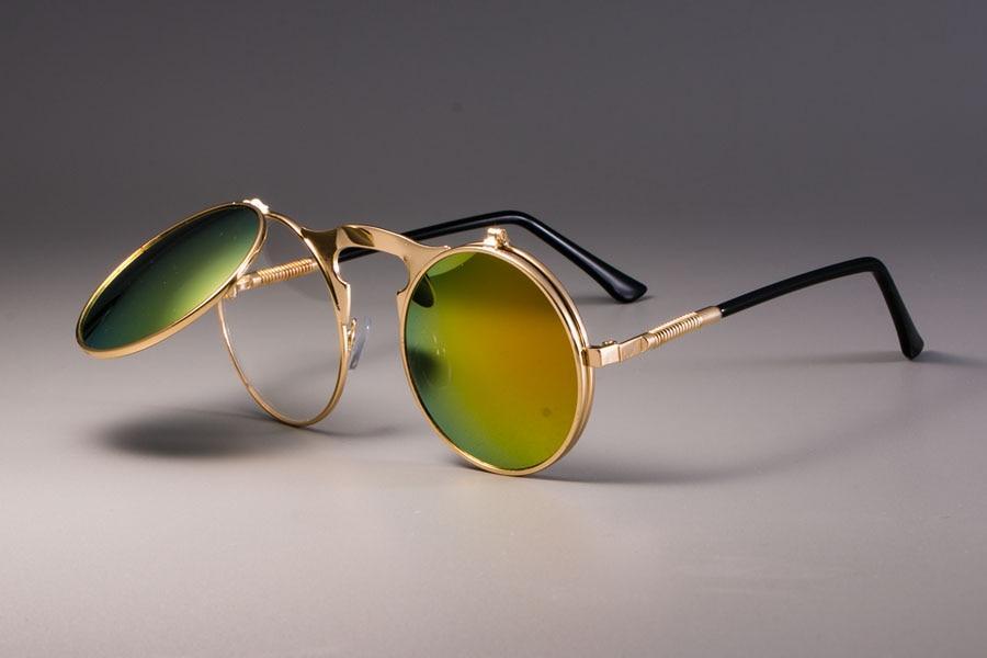 Vintage Round Flip Up Sunglasses For Men And Women-FunkyTradition