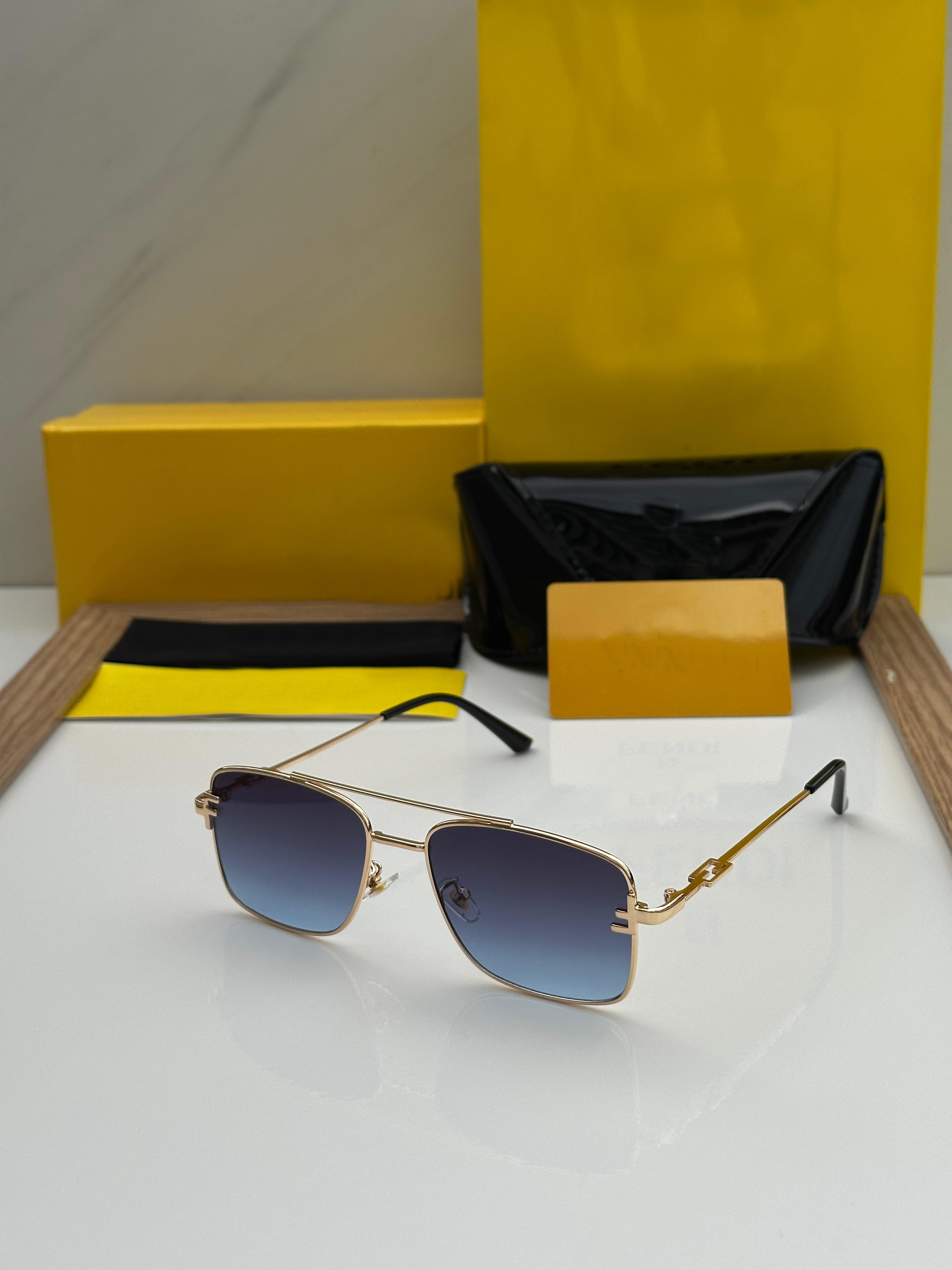 Luxury Square Frame Sunglasses for Men & Women – UV400 Protection | Blue, Black & Pink Lenses