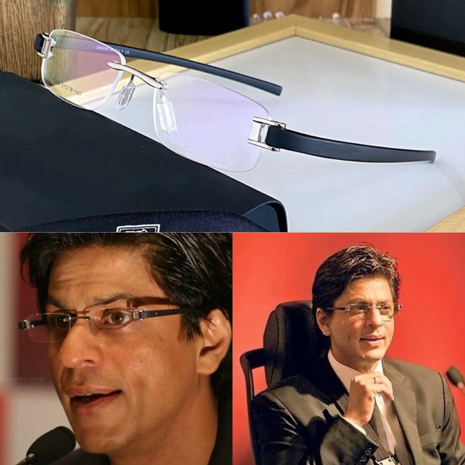 Shahrukh Khan Inspired Rimless Black Eyewear Frame – Premium Stylish Glasses