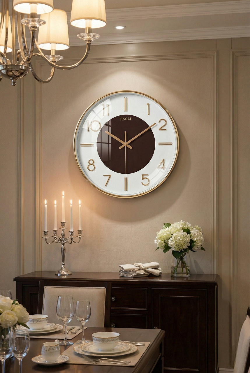 Premium Gold Metal Wall Clock with 3D Numbers | Silent Quartz | 15×15 Inch