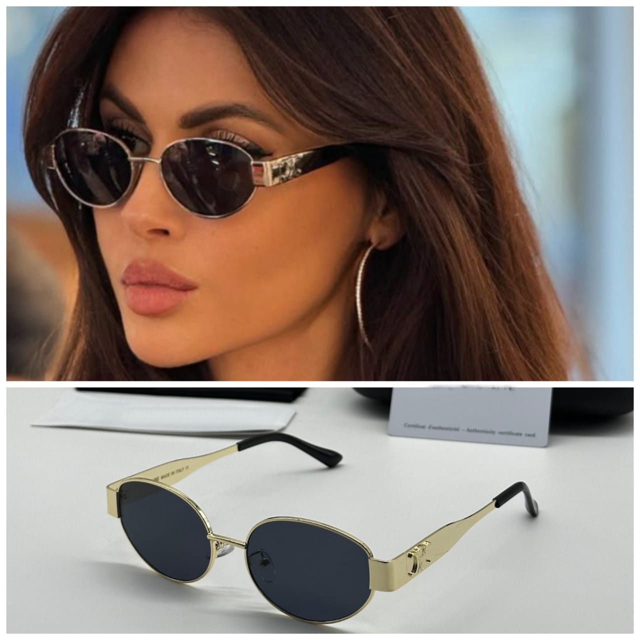 Luxury Gold Frame Oval Sunglasses – UV Protection Trendy Women’s Eyewear