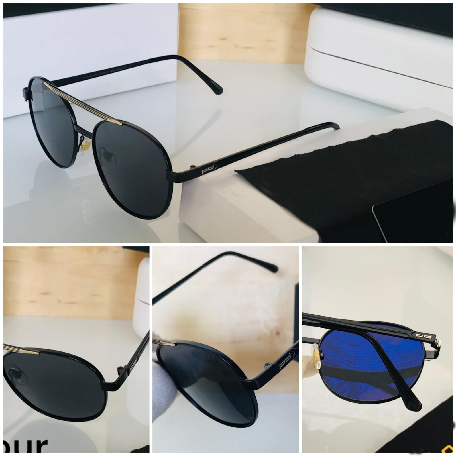 Shahrukh Khan Style Black Aviator Sunglasses – Classic UV Protection Unisex Eyewear