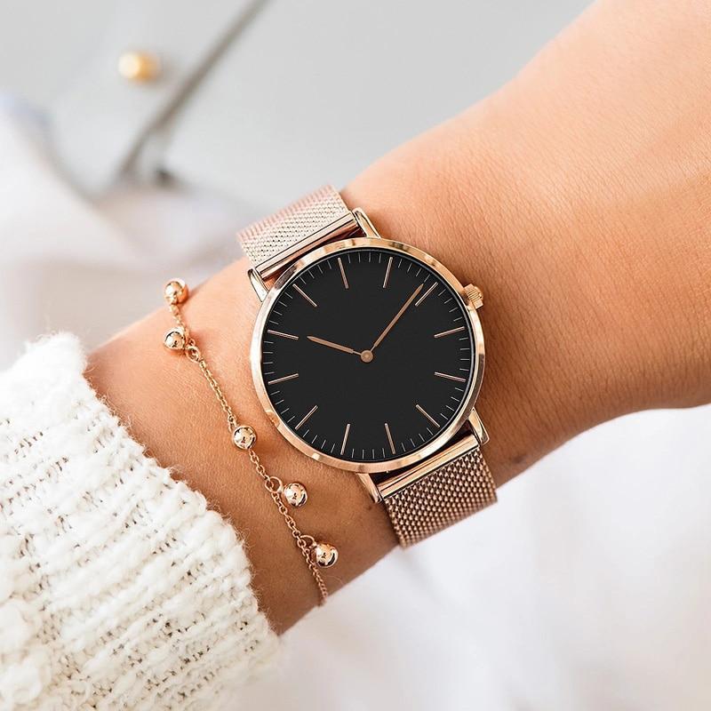 Stylish Ultra Thin Stainless Steel Mesh Belt Quartz Wrist Watch For Men And Women-FunkyTradition