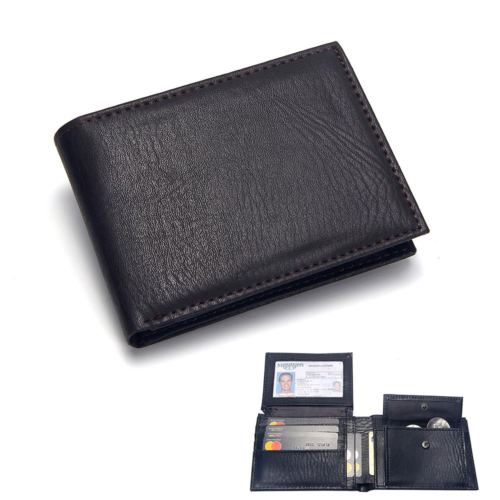 Luxury Solid Slim Leather Wallet For Men-FunkyTradition
