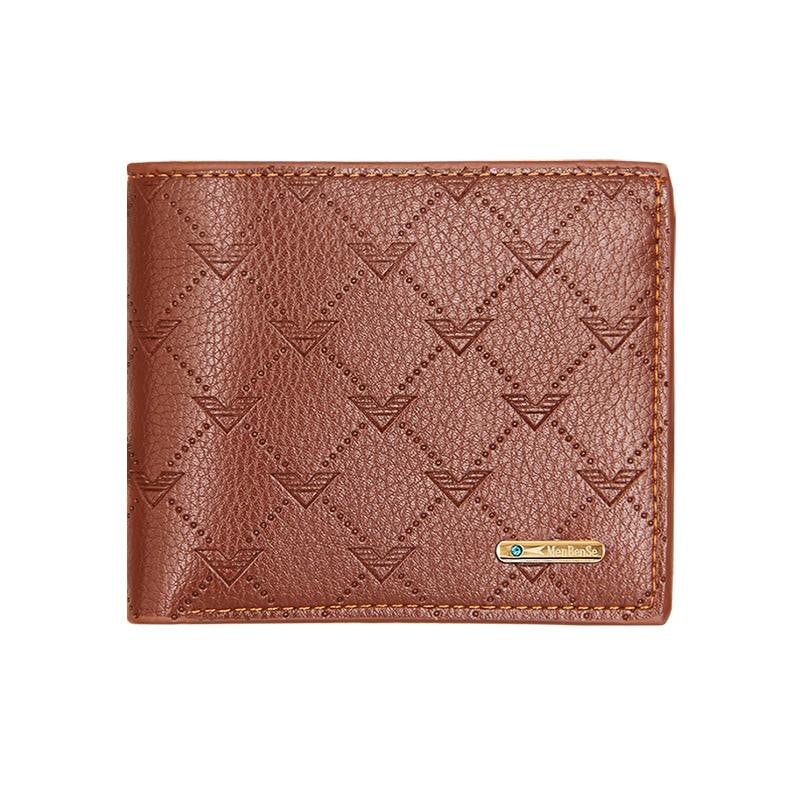 Trendy Square Men's Leather Wallet With Casual Slim Coin-FunkyTradition