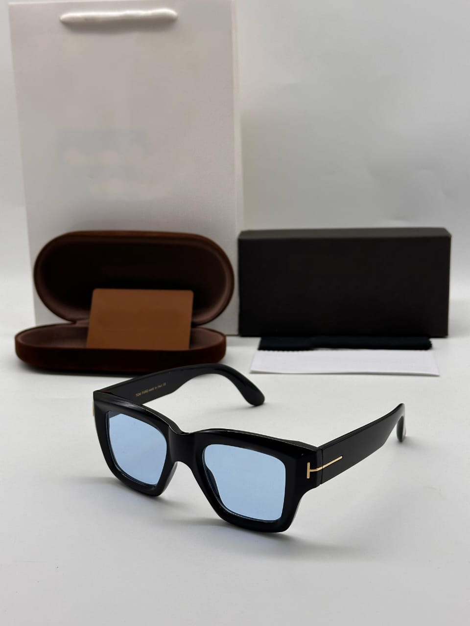 Premium Oversized Square Sunglasses with Gold Detailing In Clear, Yellow and Blue Lens – As Worn by Bobby Deol