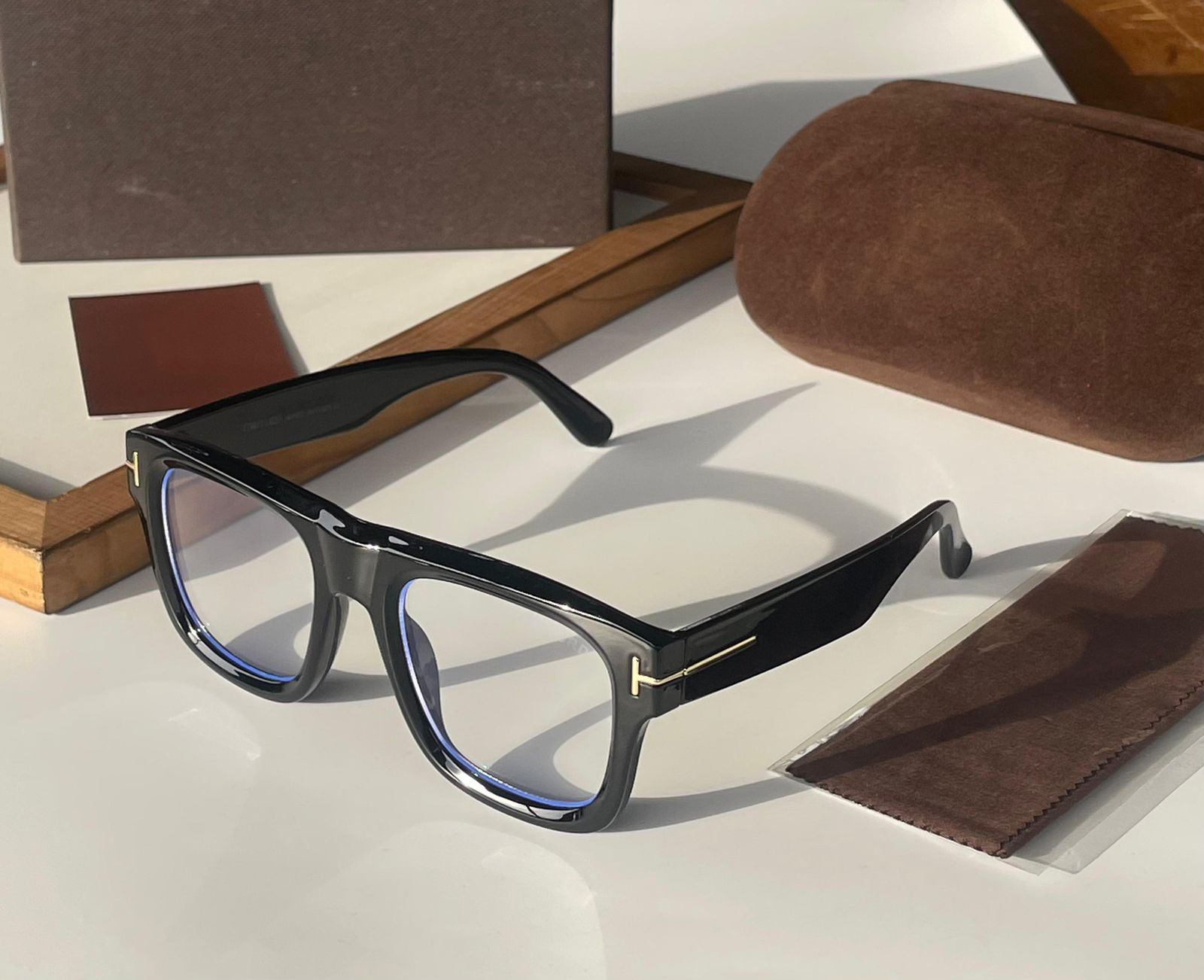 Bobby Deol Style Black Square Frame Blue Cut Eyeglasses – Premium Designer Look
