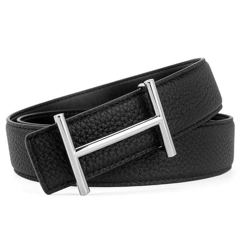 Stylish H-Pattern Leather Strap Belt For Men-FunkyTradition