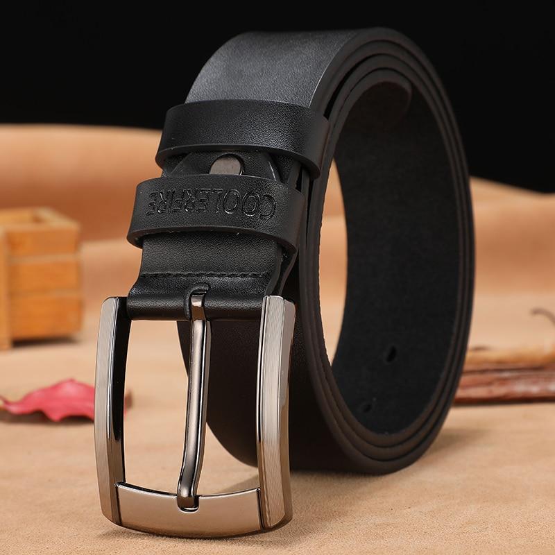 Trendy Sqaure Genuine Leather Needle Buckle Belt For Men-FunkyTradition