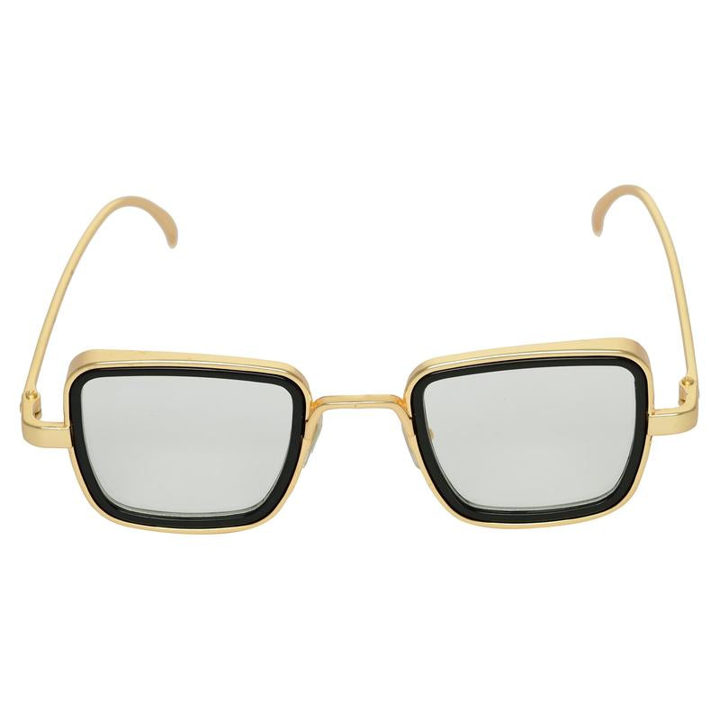 Transparent And Gold Retro Square Sunglasses For Men And Women-FunkyTradition