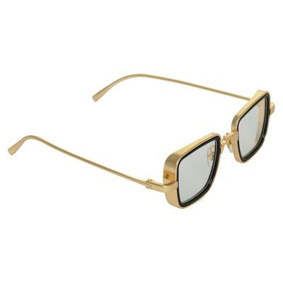 Transparent And Gold Retro Square Sunglasses For Men And Women-FunkyTradition