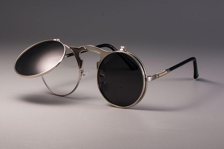 Vintage Round Flip Up Sunglasses For Men And Women-FunkyTradition