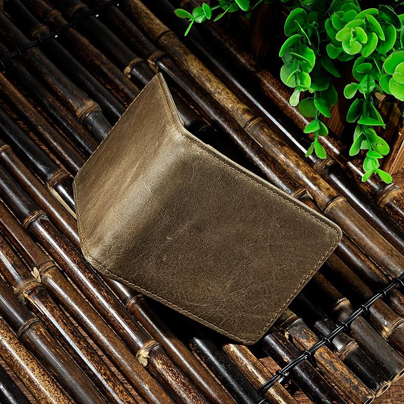 Male Genuine Leather Design Fashion Slim Money Clip With Front Pocket -FunkyTradition