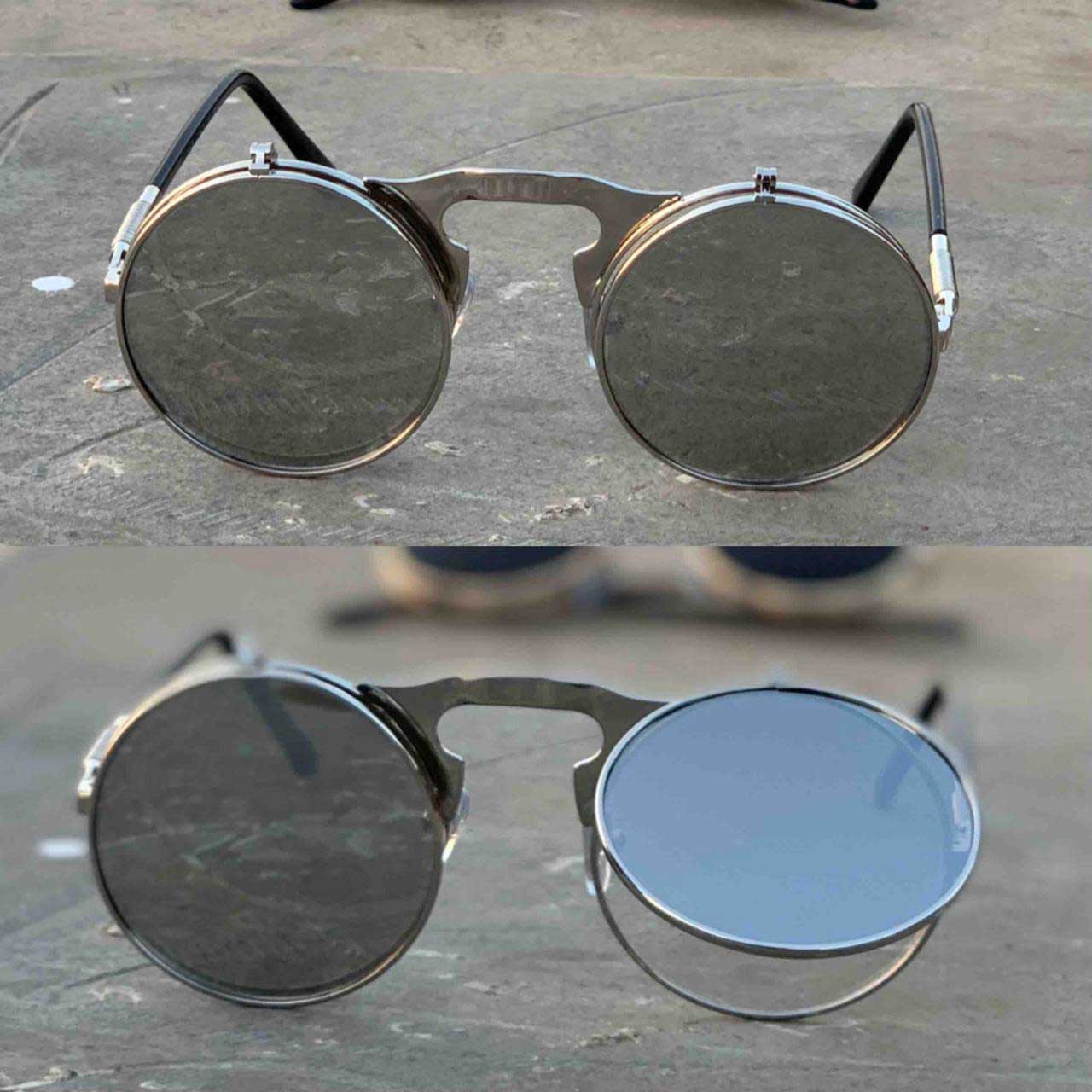 Stylish Round Metal Mirror Sunglasses For Men And Women-FunkyTradition