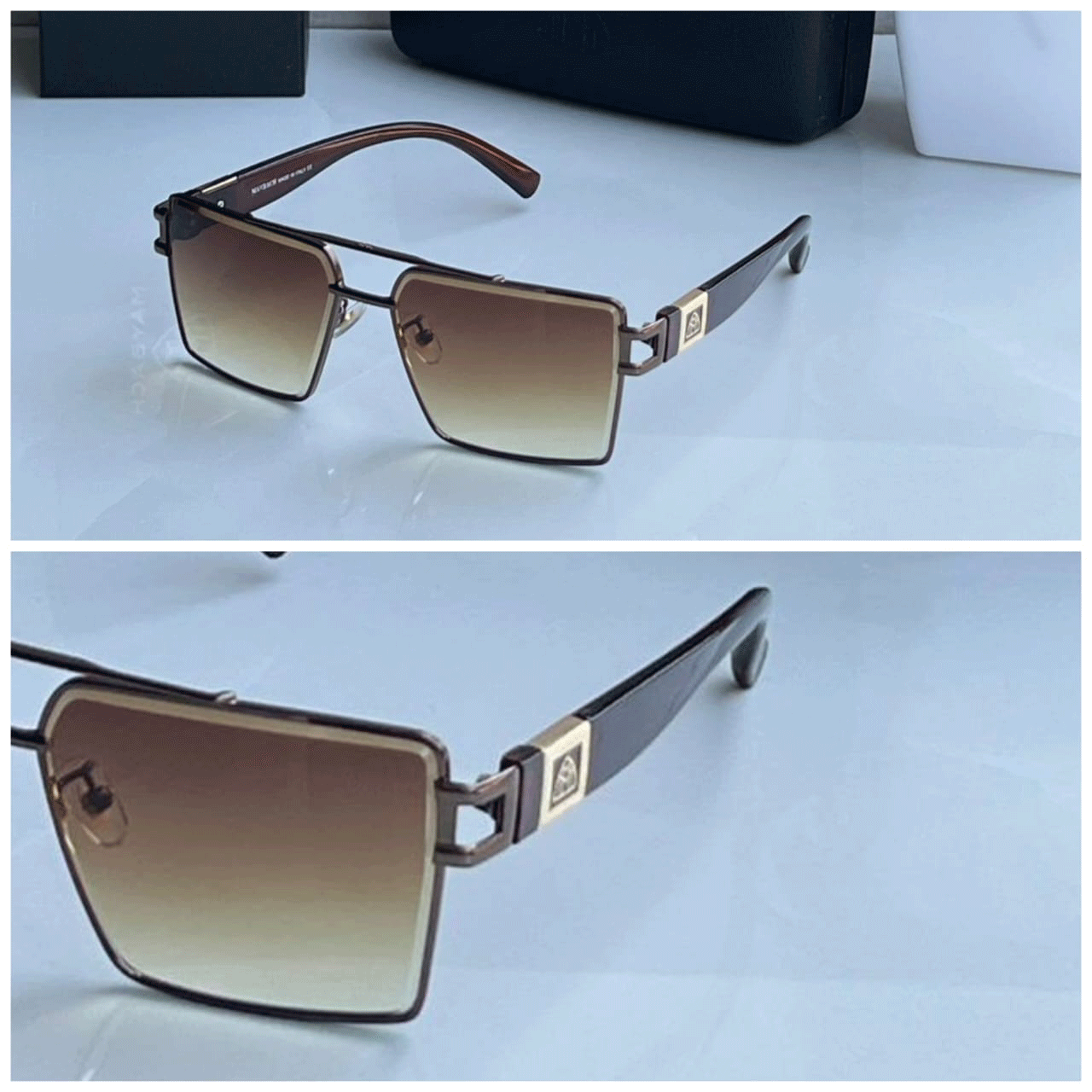 Luxury Inspired Square Sunglasses - Gradient Lens, Designer Style Shade