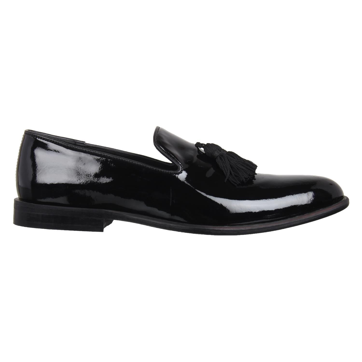 Patent Slipons With Tassles For Men-FunkyTradition