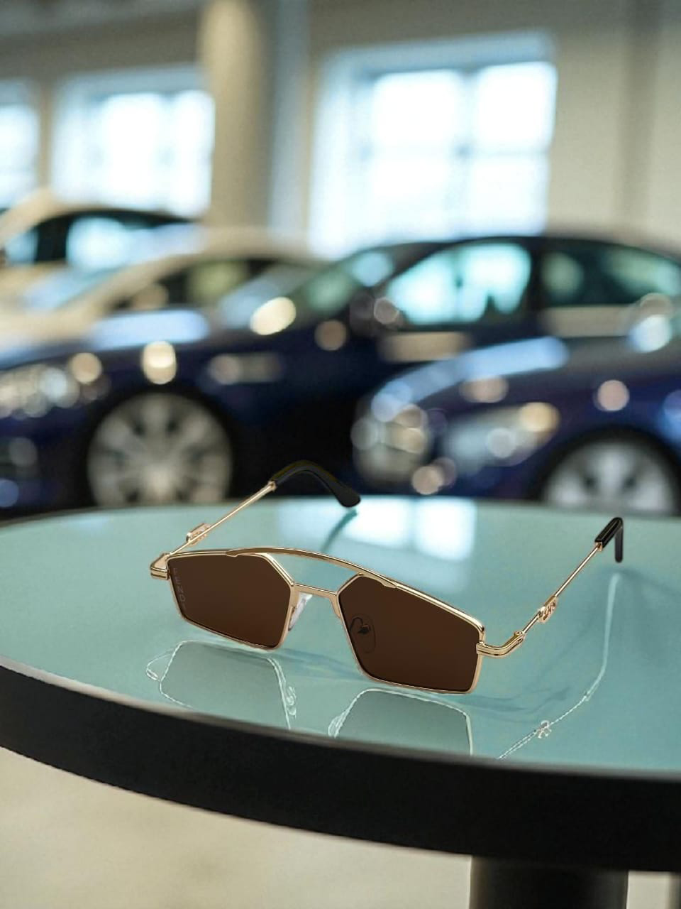 Luxury Geometric Gold Frame Sunglasses – UV Protection Trendy Unisex Eyewear