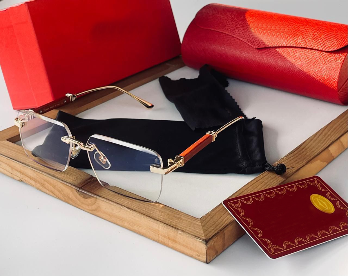 Honey Singh inspired Rimless Gold Eye Frame Specs