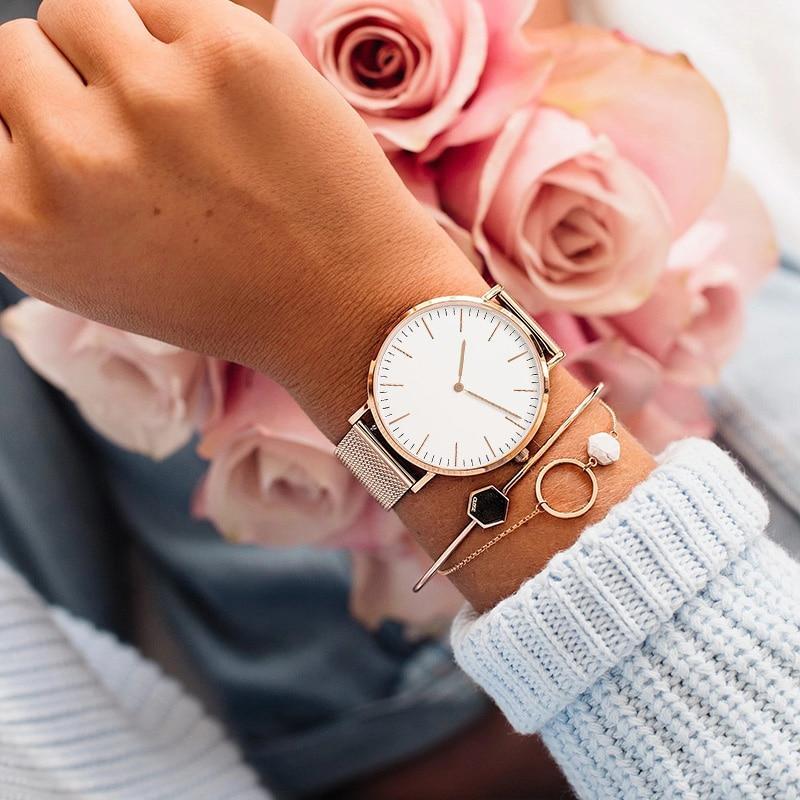 Stylish Ultra Thin Stainless Steel Mesh Belt Quartz Wrist Watch For Men And Women-FunkyTradition