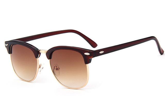 New Clubmaster Half Rim Square Sunglasses For Men And Women -FunkyTradition