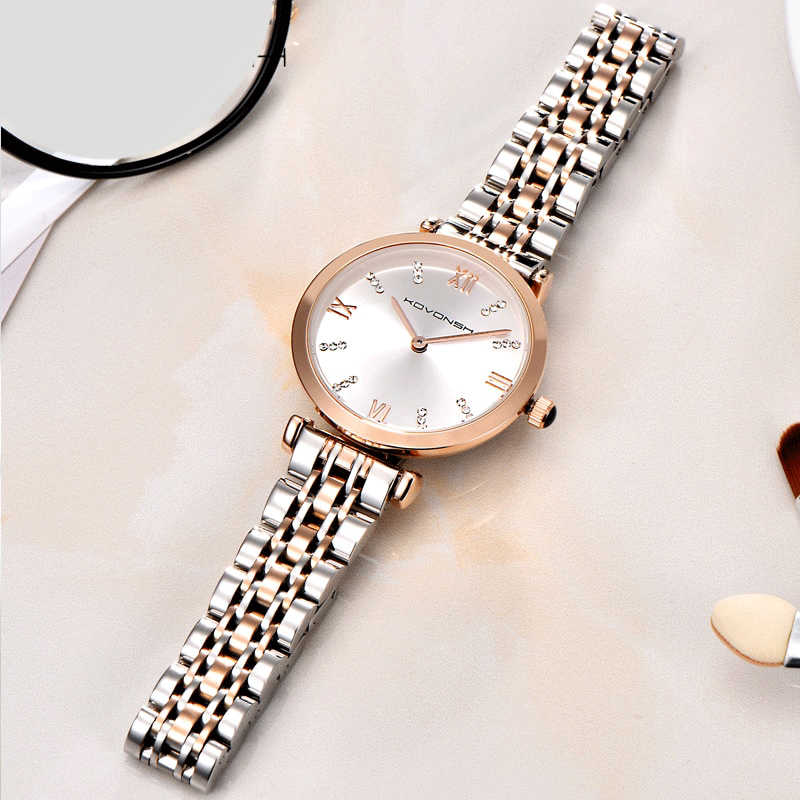 KOVONSH Fashion Luxury Stainless Steel Women Watch-FunkyTradition