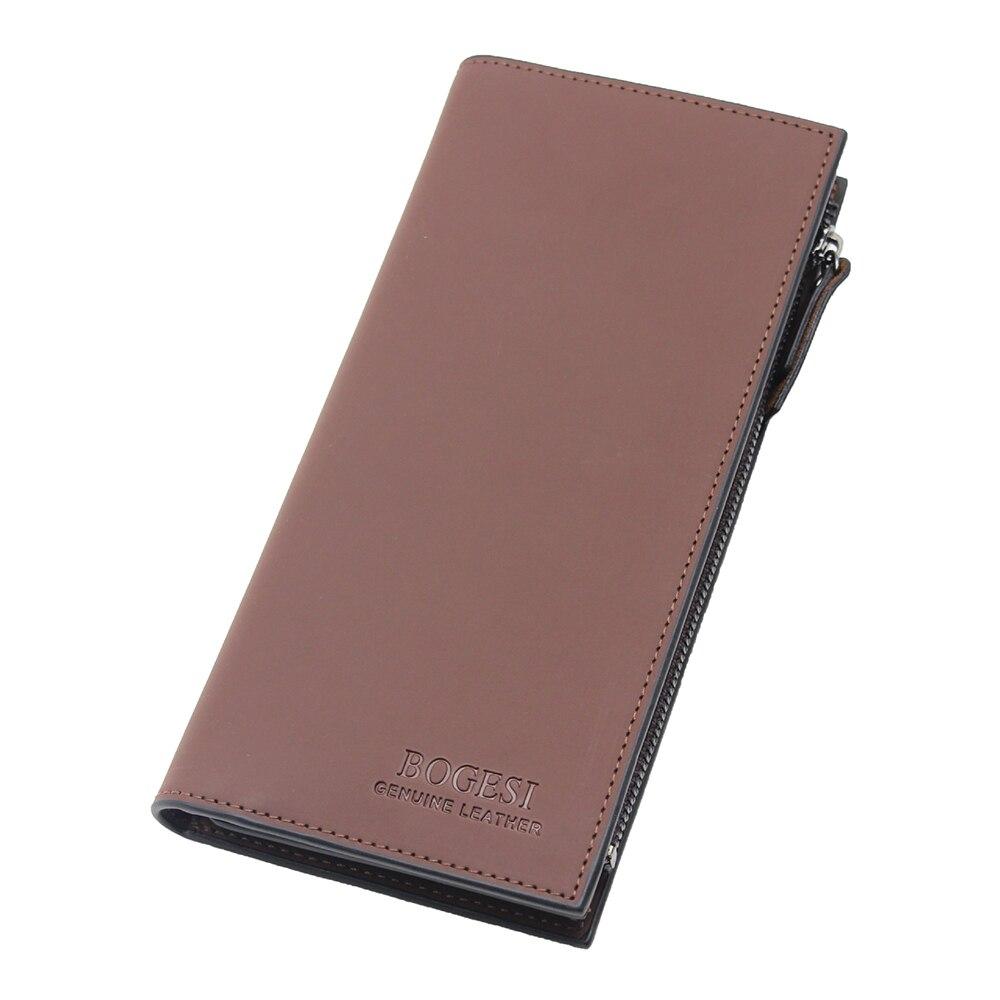 Leather Wallets for Men Long Clutch Bank Credit Card Holders Male Vintage Bifold Purse with Zipper Phone Pocket-FunkyTradition
