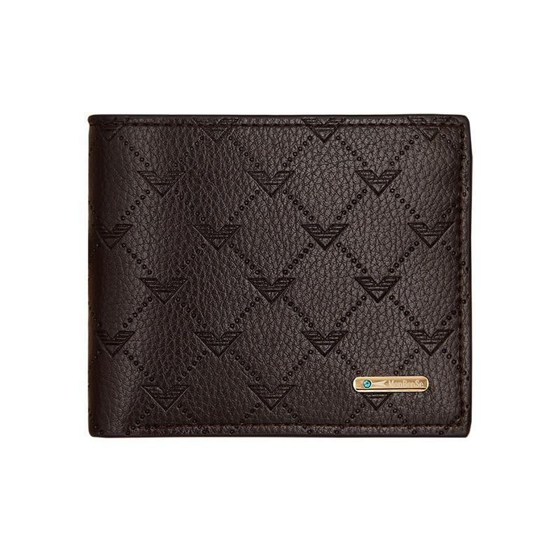 Trendy Square Men's Leather Wallet With Casual Slim Coin-FunkyTradition