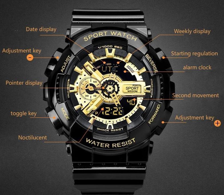 New Stylish Multi Function Sports Wrist Watch For Men And Women-FunkyTradition