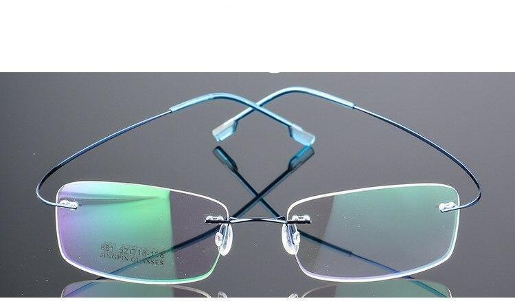 Rimless Titanium Glasses Frames Men Flexible Optical Frame Retro Glasses - FunkyTradition
