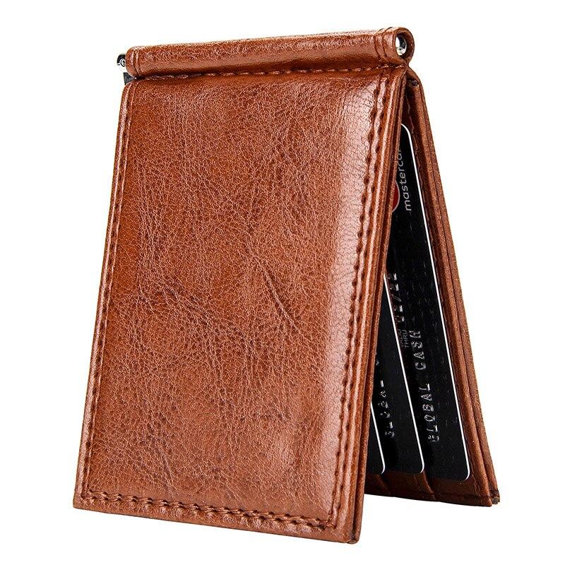 Vintage Slim Money Clip Bifold Short Wallets for Men-FunkyTradition