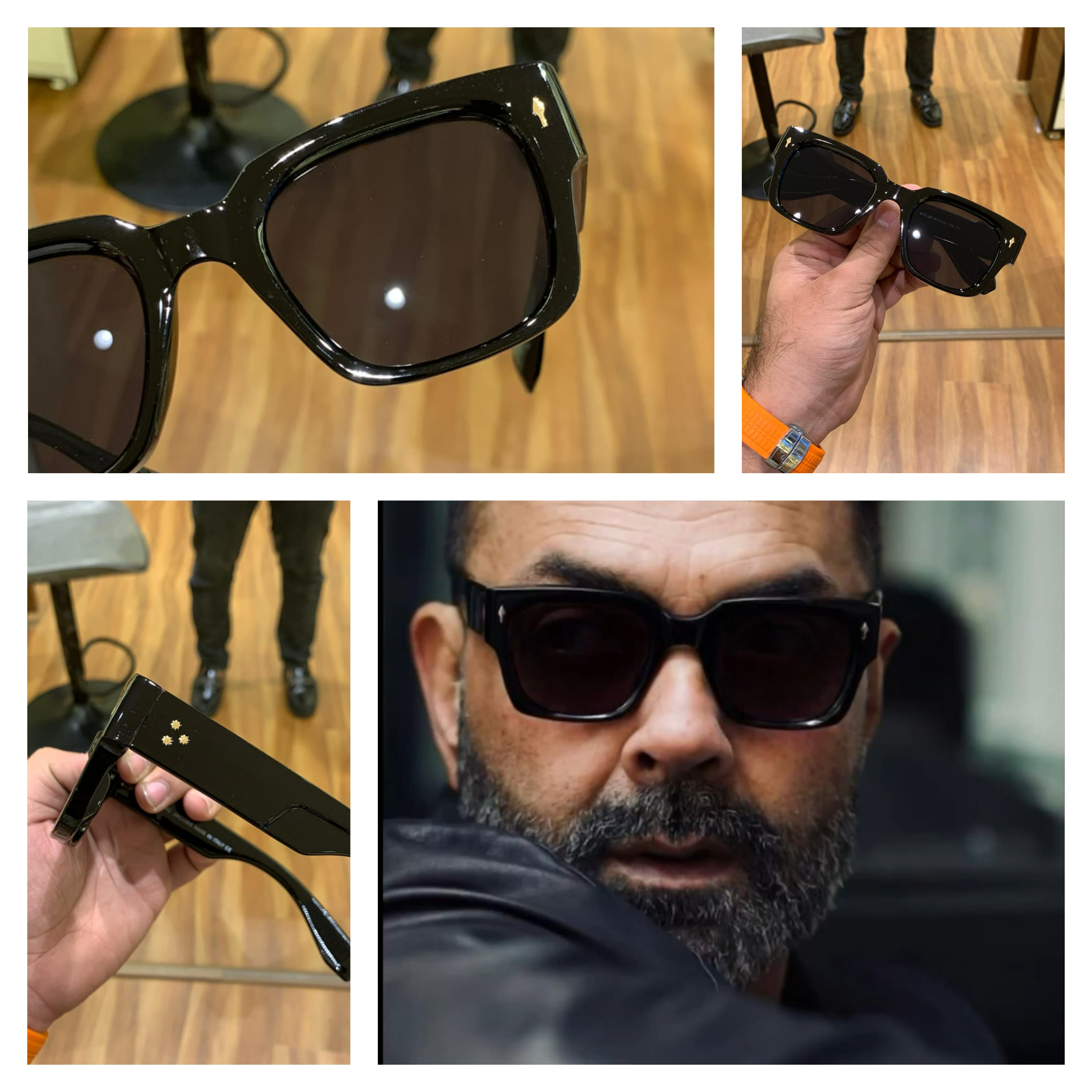 Bobby Deol Inspired Black Square Sunglasses – Premium Luxury Unisex Eyewear with UV Protection
