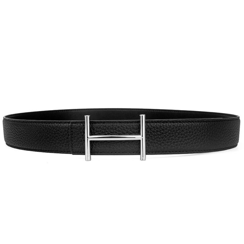 Stylish H-Pattern Leather Strap Belt For Men-FunkyTradition