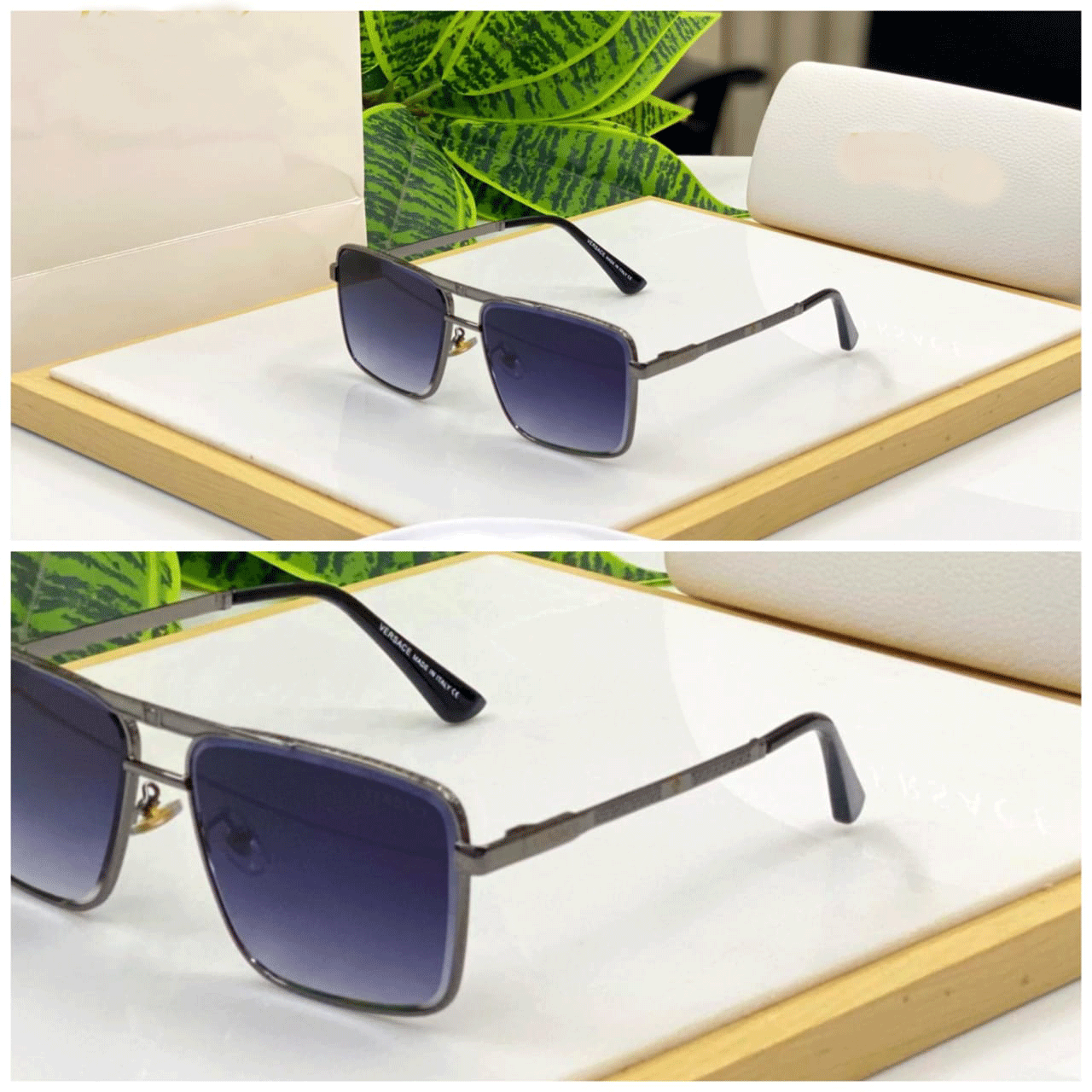 Premium Rectangular Sunglasses Collection – Sleek Black, Luxurious Gold, and Modern Gunmetal Frames with Tinted Lenses