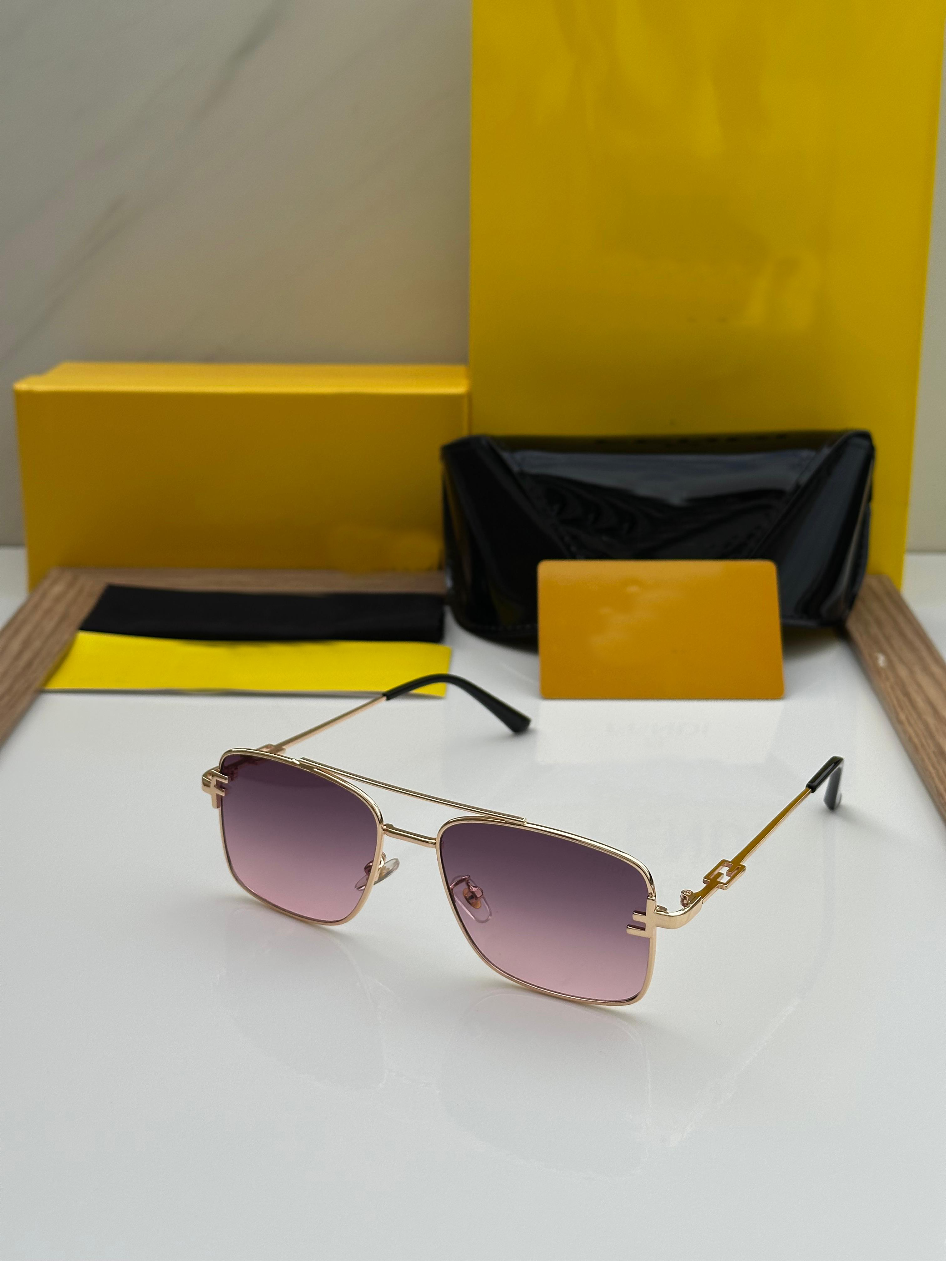 Luxury Square Frame Sunglasses for Men & Women – UV400 Protection | Blue, Black & Pink Lenses