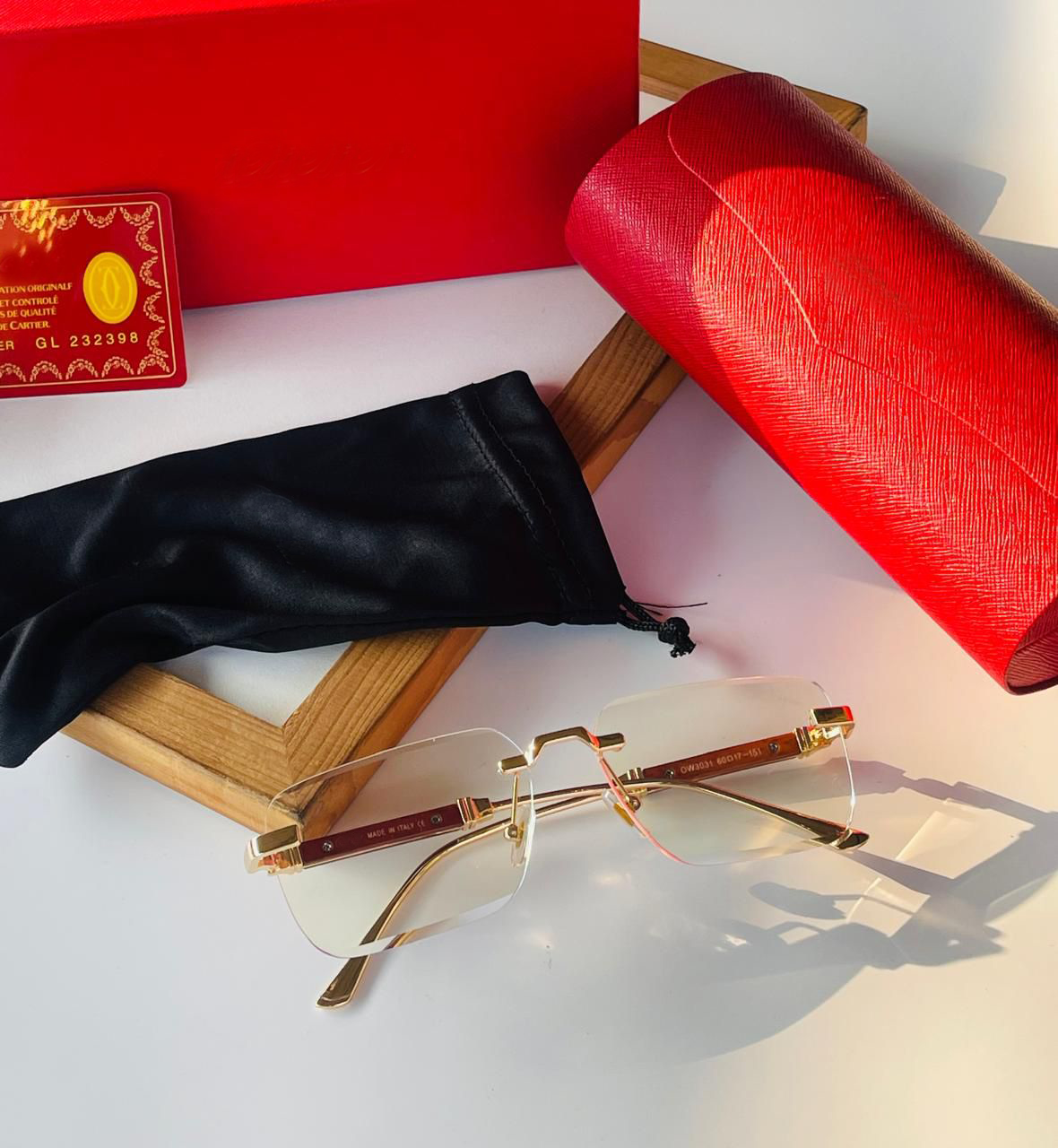 Honey Singh inspired Rimless Gold Eye Frame Specs