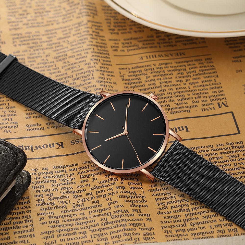 Stylish Ultra Thin Stainless Steel Mesh Belt Quartz Wrist Watch For Men And Women-FunkyTradition