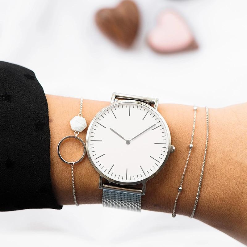 Stylish Ultra Thin Stainless Steel Mesh Belt Quartz Wrist Watch For Men And Women-FunkyTradition