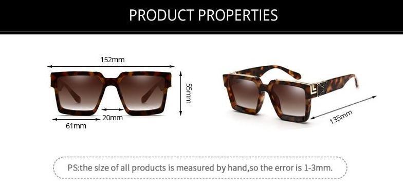 Luxury Brand Designer Square Sunglasses Frames Men Women Fashion -FunkyTradition