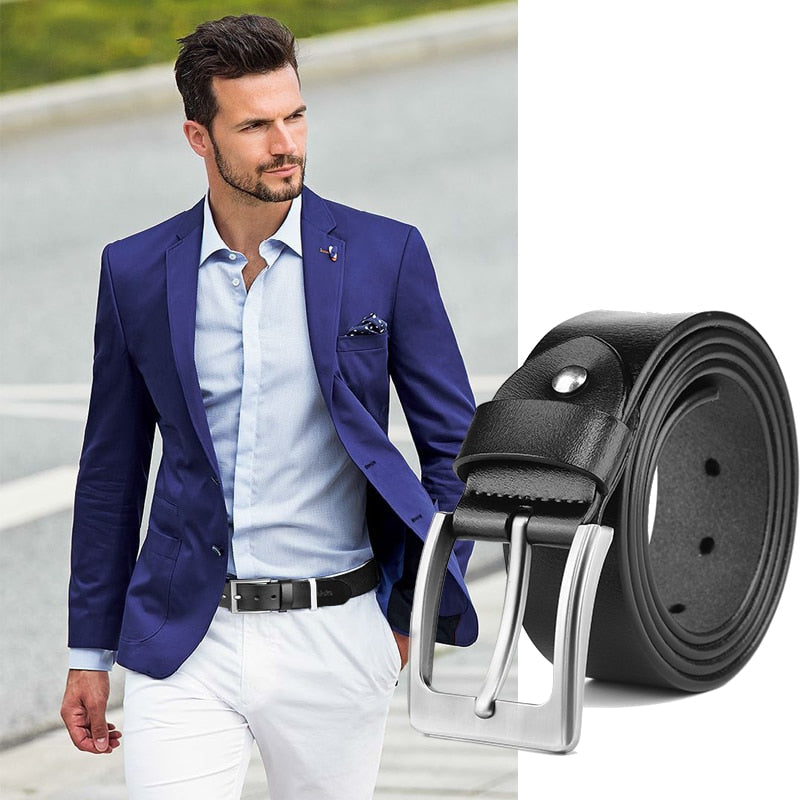 Premium Quality Pin Buckle Genuine Leather Belt For Men- FunkyTradition