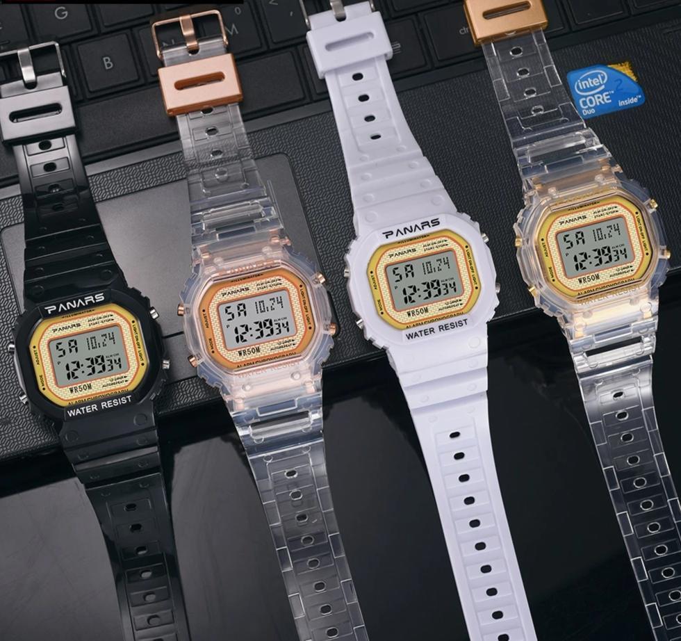 Luxury Transparent Square Sports Watches For Men And Women-FunkyTradition