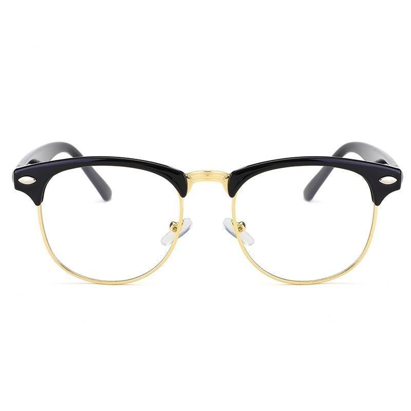 Retro Fashion Metal Half Frame Glasses Frame Woman Men Reading Glass - FunkyTradition