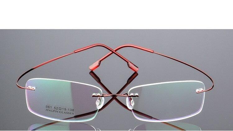 Rimless Titanium Glasses Frames Men Flexible Optical Frame Retro Glasses - FunkyTradition