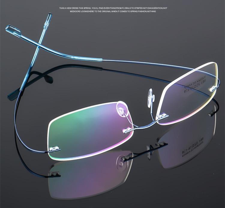 Rimless Titanium Glasses Frames Men Flexible Optical Frame Retro Glasses - FunkyTradition