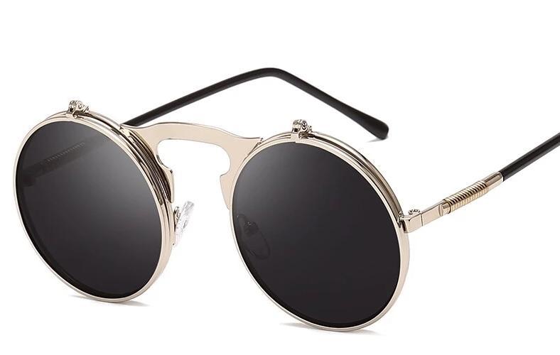 Round Metal Mirror Sunglasses For Men And Women-FunkyTradition