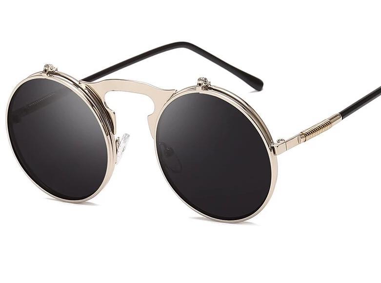 Stylish Round Metal Mirror Sunglasses For Men And Women-FunkyTradition