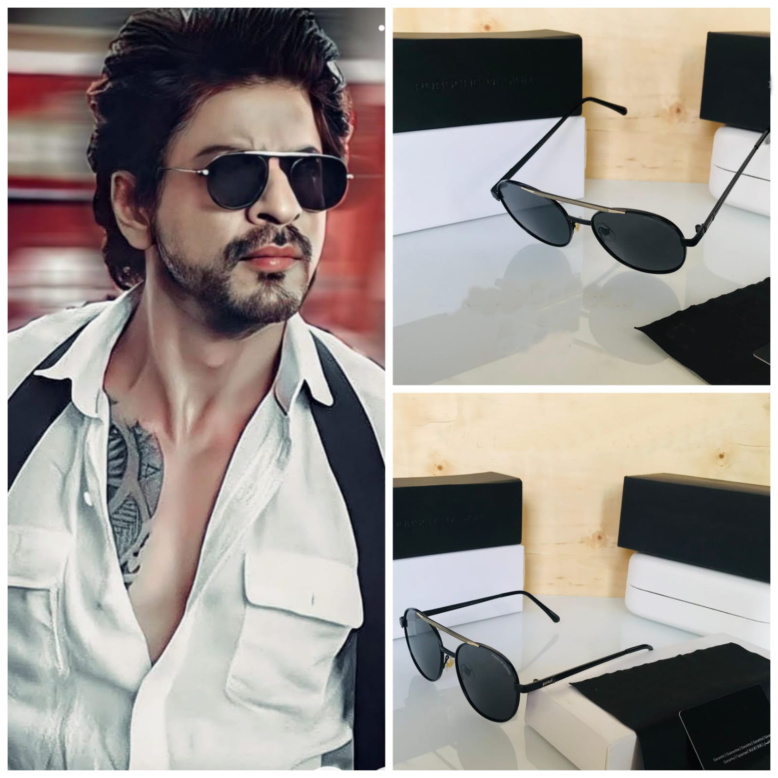 Shahrukh Khan Style Black Aviator Sunglasses – Classic UV Protection Unisex Eyewear