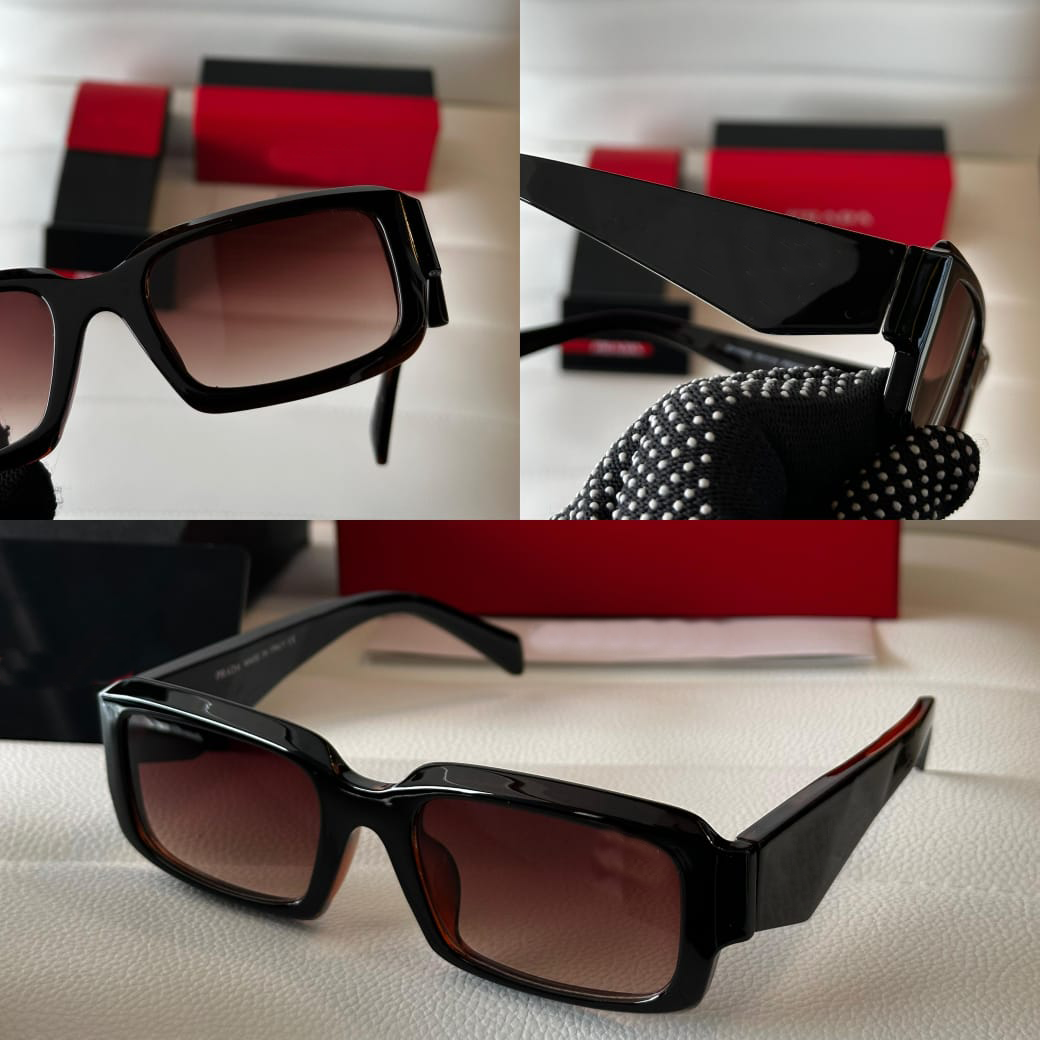 Luxury Black Rectangular Sunglasses – Oversized UV Protection Fashion Eyewear for Men & Women
