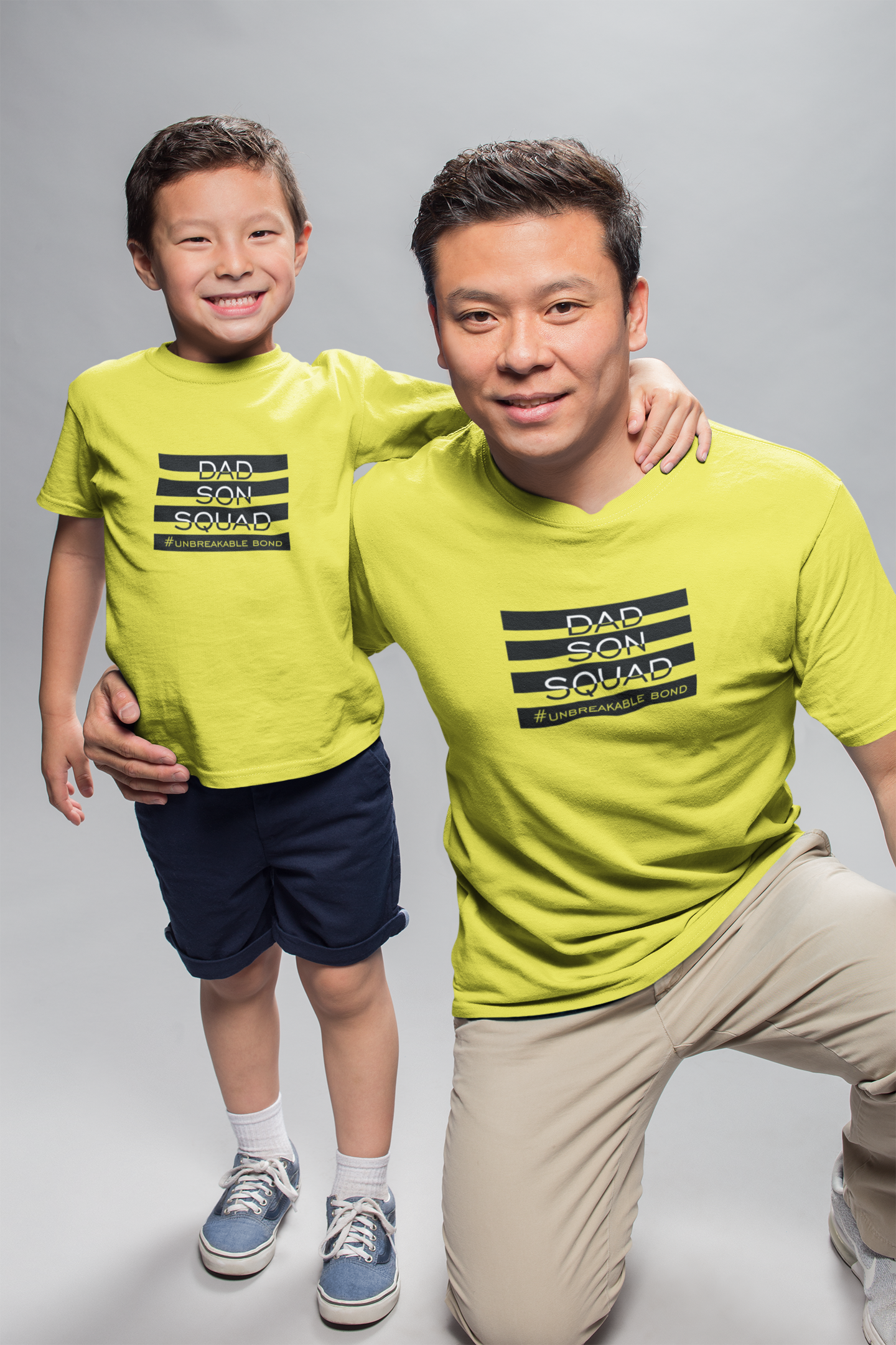 Dad Son Squad Father and Son Yellow Matching T-Shirt- FunkyTradition